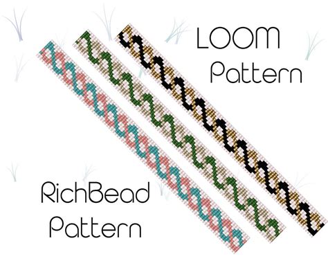 Narrow Bead Loom Bracelet Patterns Simple Beading Loom Patterns for Beginner Easy Skinny Beaded ...