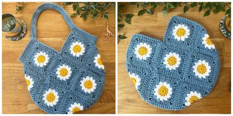 Daisy Granny Square Crochet Bag pattern - Crochet Kingdom