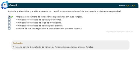 Acerto 1 0 1 0 Assinale a alternativa que não apresenta um benefício