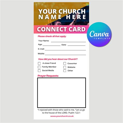 Diy Church Connect Card Canva Template My Church Designs