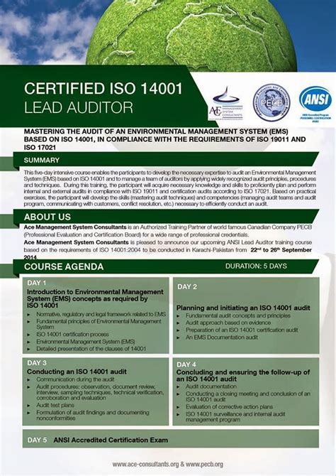 Ace Management System Consultants ISO 14001 EMS Lead Auditor Course