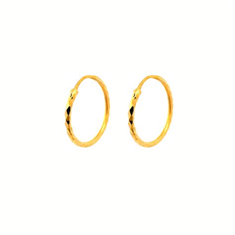 Classic Gold Hoop Earrings - Diameter 16 mm - ER-105