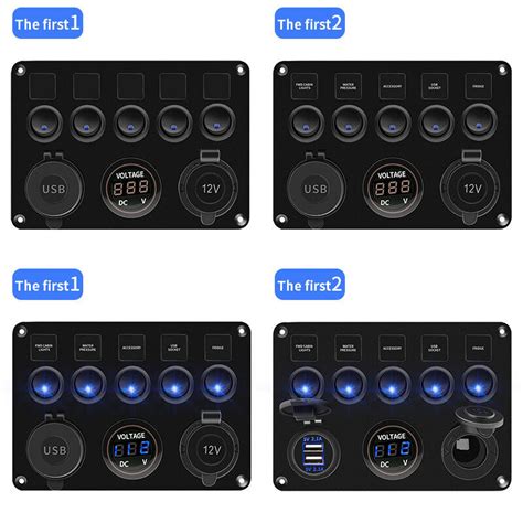 Gang Switch Panel V V Car Boat Marine Blue Led Rocker Breaker