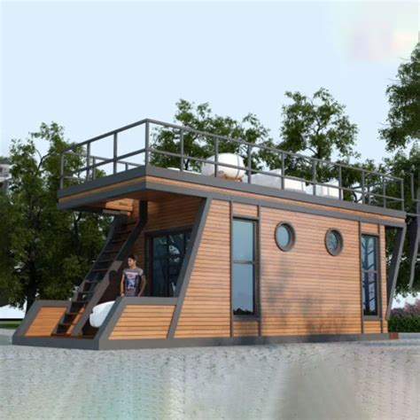 Floating Container House Houseboat On Water Wooden Prefab Floating