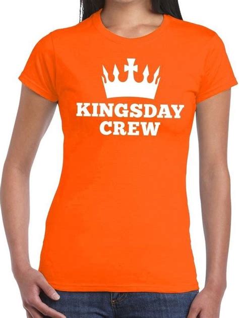 Oranje Kingsday Crew T Shirt Shirt Voor Dames Koningsdag Kleding S