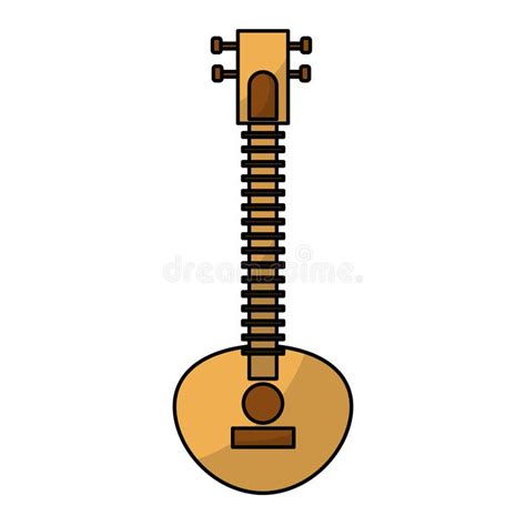 Instrument De Musique Indien De Sitar Illustration Indienne