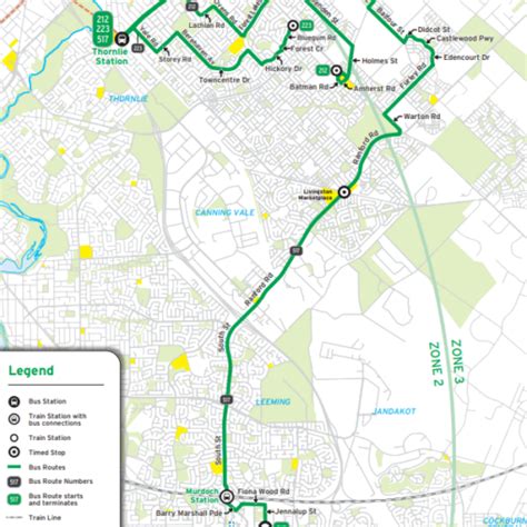 Transperth Bus Route From Perth Curtin Central Bus Stn Australia