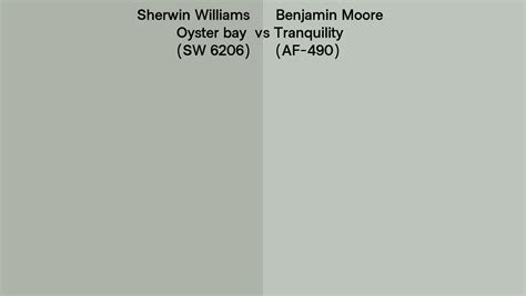 Sherwin Williams Oyster Bay Sw 6206 Vs Benjamin Moore Tranquility Af 490 Side By Side Comparison