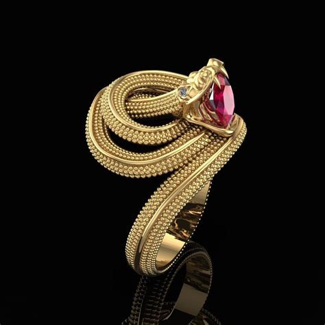 Snake biting a ruby - JewelryRider