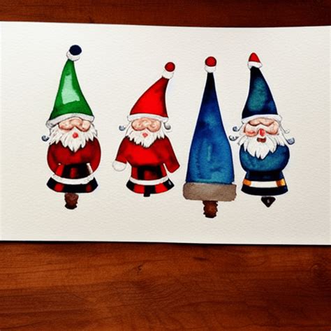 Watercolor Yule Cute Gnomes Graphic · Creative Fabrica