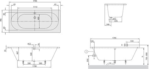 Villeroy Boch O Novo Badewanne Rechteck Duo 190x90 cm Weiß Saniweb