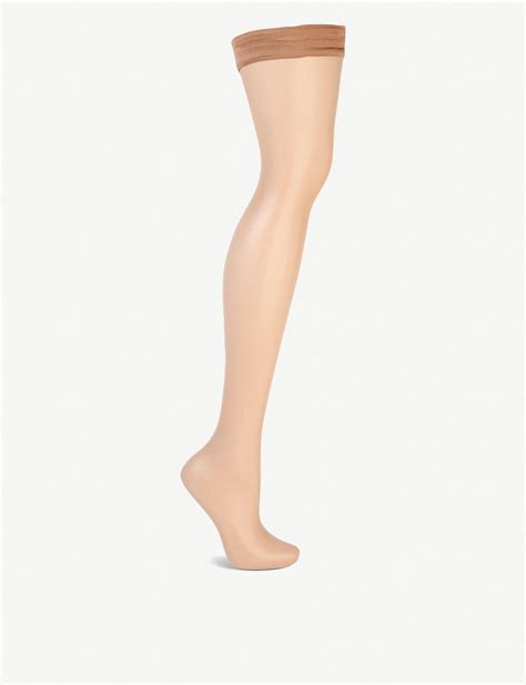 Wolford Synthetic Naked Hold Ups In Caramel Black Lyst