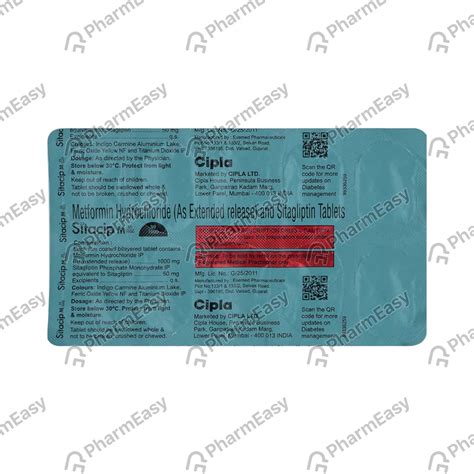 Sitacip M Mg Strip Of Tablets Uses Side Effects Price