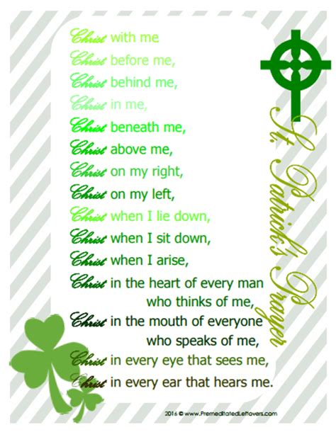 St Patricks Breastplate And Printables Of St Patricks Prayer