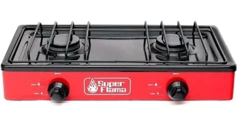 Estufa Parrilla De Mesa Gas 2 Quemadores Cocina Super Flama