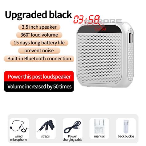 Lapel Microphone with Speaker Voice Amplifier Portable Clip-On with Wired Microphone Headset ...