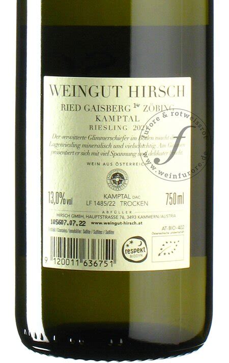 Riesling Ried Gaisberg Johannes Hirsch Weinfurore