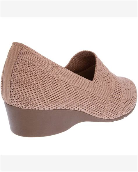 Riachuelo Scarpin Modare Ultraconforto Anabela Knit Nude