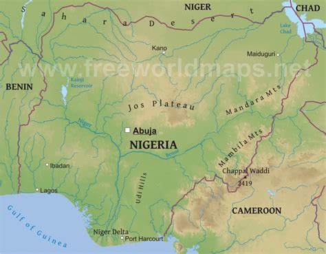 Physical Map Of Nigeria