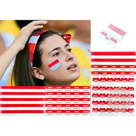 Jual Sticker Pipi Merah Putih Agustus Isi Pcs Tempelan Pipi