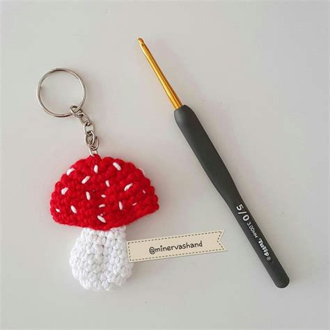 Crochet Keychain Mushroom Crochet Keychain Crochet Ideas Mushroom