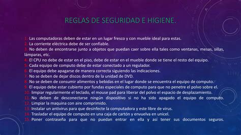 Medidas De Seguridad E Higiene Ppt