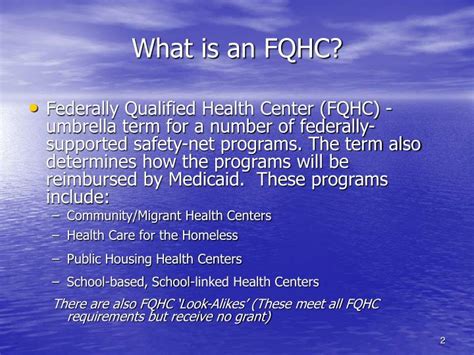 Ppt Introduction To Federally Qualified Health Centers Fqhcs