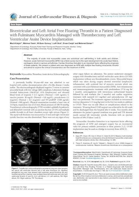 Pdf Biventricular And Left Atrial Free Floating Thrombi In A Patient