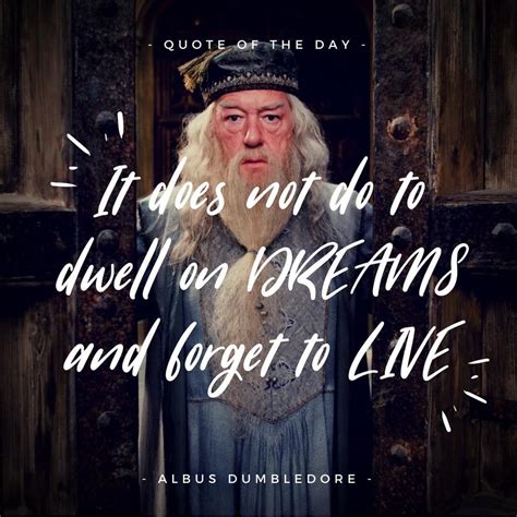 It Does Not Do To Dwell On Dreams And Forget To Live Albus Dumbledore Harrypotter