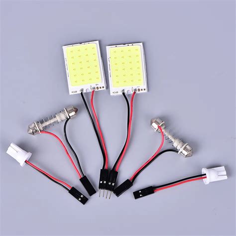 V White Cob Led Dome Map Light Bulb Car Interior Panel Lamp