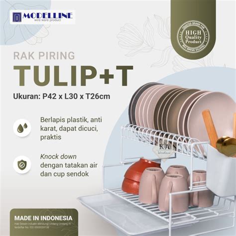 Jual Rak Piring 2 Susun Tulip Tatakan Rak Piring Modelline 2 Susun