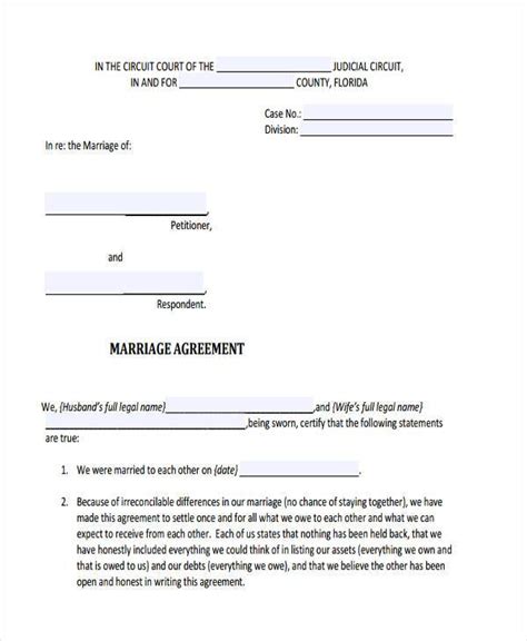 Free 8 Separation Agreement Forms In Pdf Ms Word