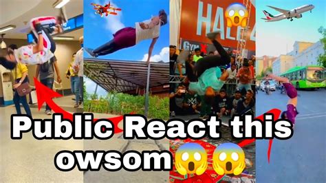 Girls Reaction With Public Reaction Flips 😲video Youtube