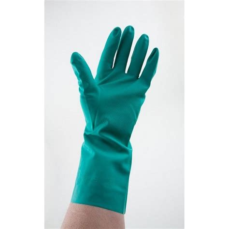 Medium 15 Mil Green Nitrile Flock Lined Gloves 1 Dozen