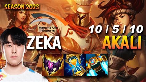 Hle Zeka Akali Vs Syndra Mid Kr Ranked Youtube