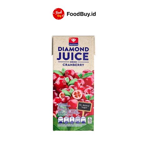 Jual Diamond Juice Drink Minuman Sari Buah Cranberry Tanpa Gula 200 Ml