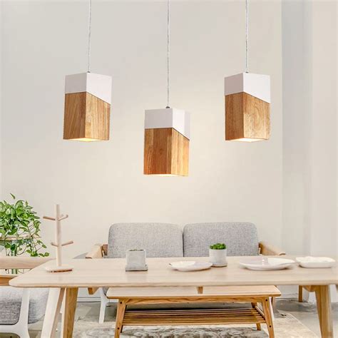 Scandinavian Solid Wood Dining Chandeliers Modern Minimalist Wood