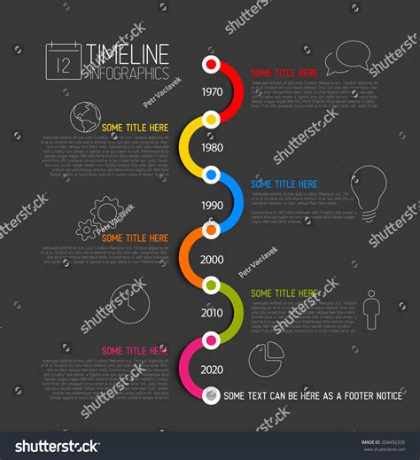 Dark Vector Infographic Timeline Report Template Royalty Free Stock