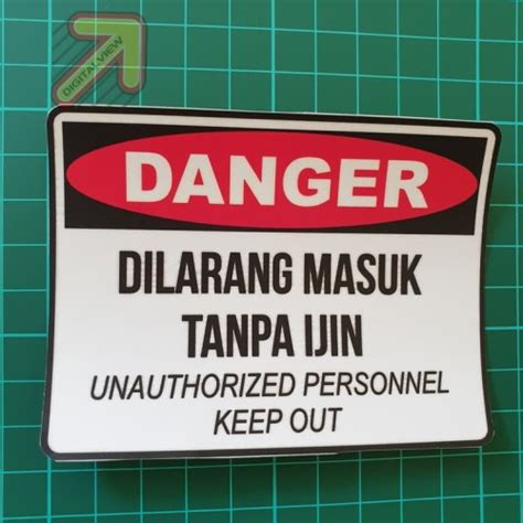 Jual Stiker Safety Sign Bahaya Dilarang Masuk Tanpa Ijin Kab Gresik Lapak Dv Tokopedia