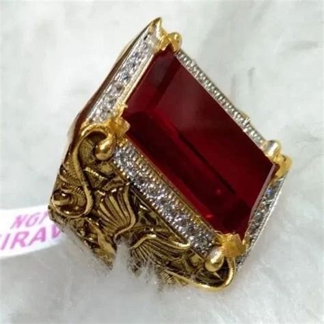 Handmade Men 24K Gold Ruby Ring 5gm At Rs 5915 Piece In Udangudi ID