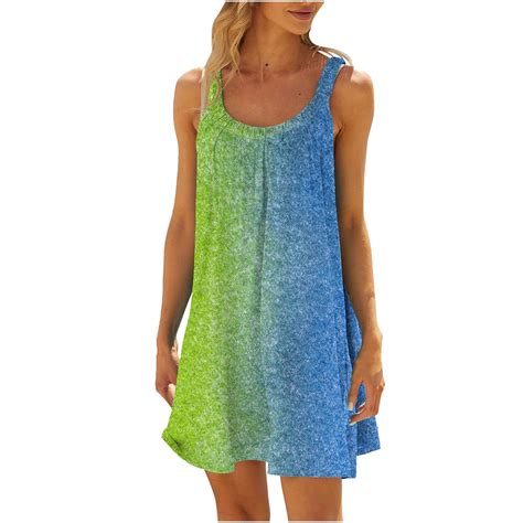 Vekdone Womens Summer Sundresses 2024 Trendy Tie Dye Sleeveless Dresses Summer Loose Fit