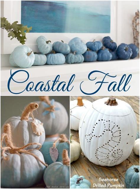 Coastal Beach Fall Decor And Pumpkin Ideas Diy And Shop Blue Fall Decor