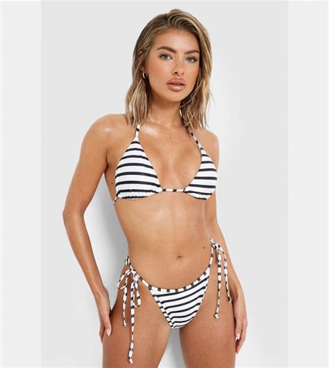 Buy Boohoo Nautical Triangle Recycled Bikini Top In Black 6thStreet UAE