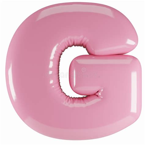 Inflated Glossy Pink Letter G Uppercase Illustration D Render Of