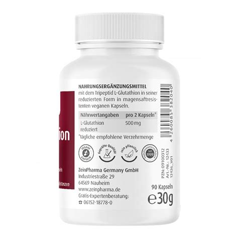 L Glutathion Reduziert Kapseln 250 Mg 90 Stk