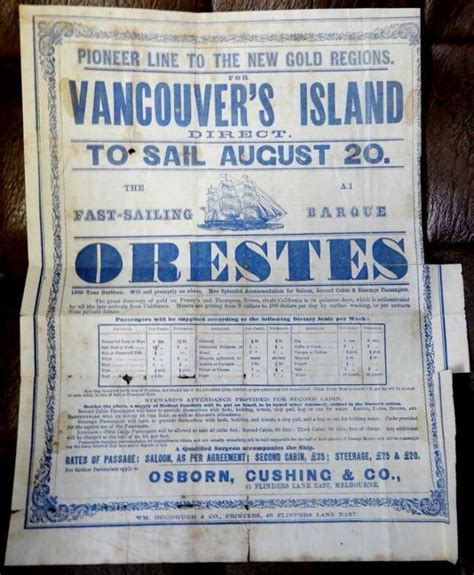 Page Orestes Broadsheet From Fraser River Gold Rush Collection