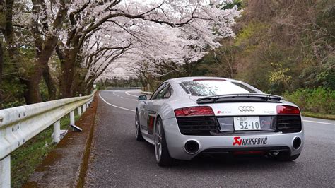 HD Cherry Blossom Tunnel In Hakone Turnpike With Audi R8 V10 5 2L FSI