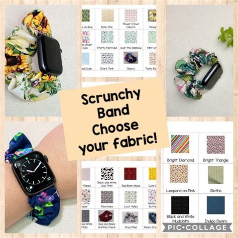 Custom Scrunchie Smartwatch Band Stretchy Apple Watch Strap Etsy