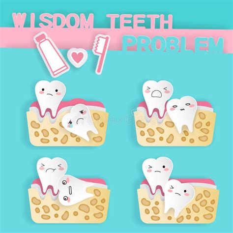 Cute Cartoon Wisdom Teeth Stock Vector Illustration Of Hygiene 113112020