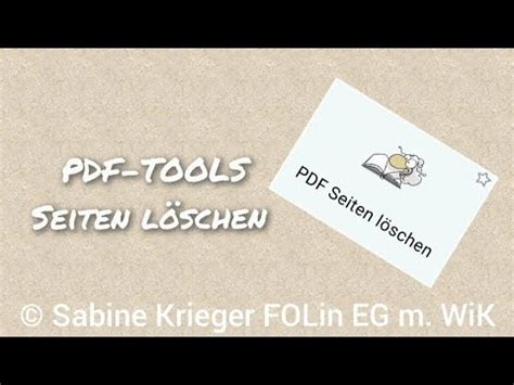 Pdf Tools Seiten L Schen Youtube